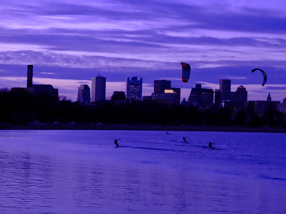 Twilight Kite Surfing