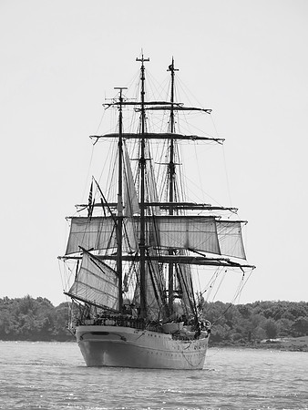 Tall Ship in Black and White