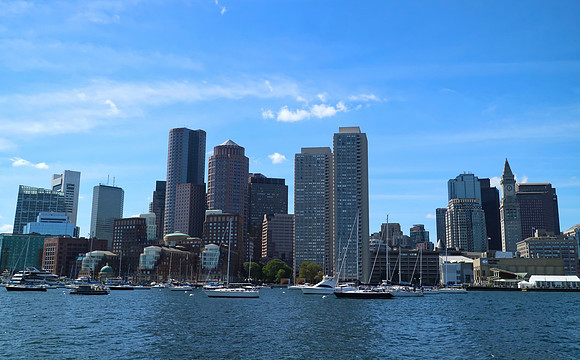 Boston Skyline Fronted by Boats