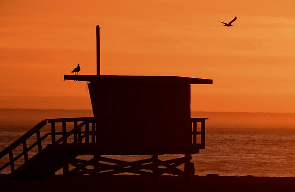 Lifeguard Tower at Sunset